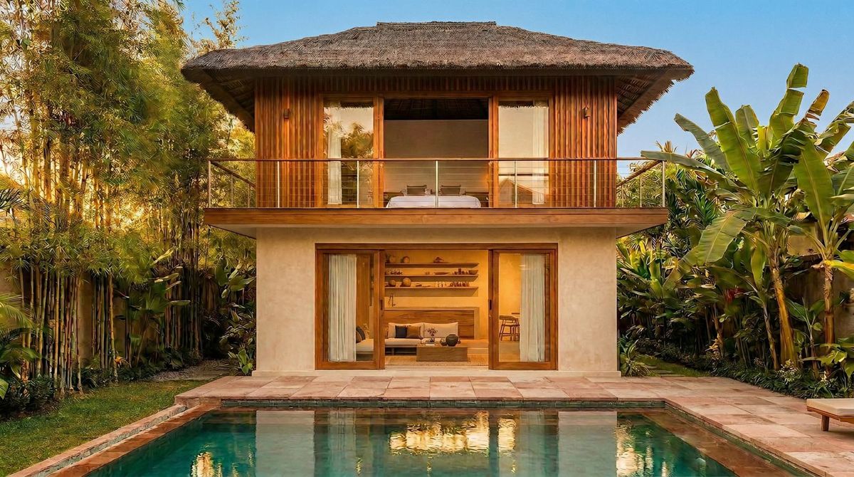 Hillside pool villas, Kuta, Lombok, render